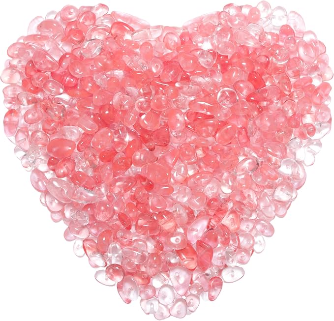 400Pcs 5-8mm Watermelon Red Irregular Glass Chip Beads | 1mm Pre-Drilled Smooth by DQJRJTJewelryMakingCraftsSupplies
