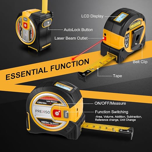 PREXISO 2-in-1 Laser Tape Measure - Image 7