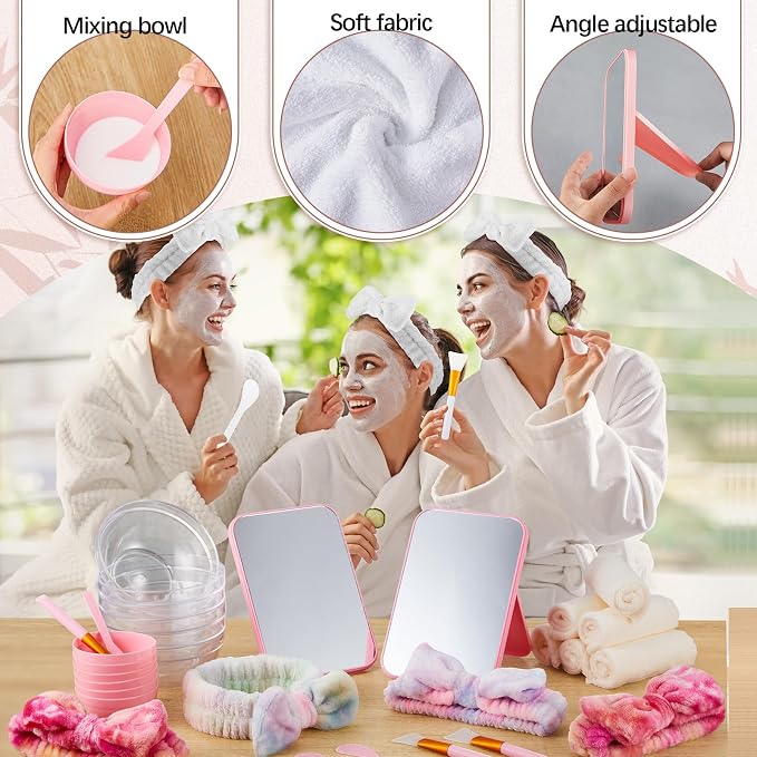 Teenyyou 6 Set Tie Dye Pink Spa Party Supplies - Image 3