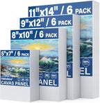 Halobios 24-Pack Canvas Boards for Painting, 6 of 5x7 8x10 9x12 11x14 Canvas by Halobios