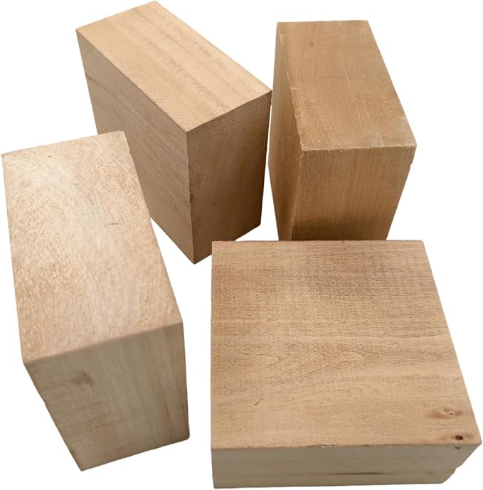 4PCS Basswood Carving Blocks, Whittling Wood Carving Kit, Unfinished Wooden - Image 5