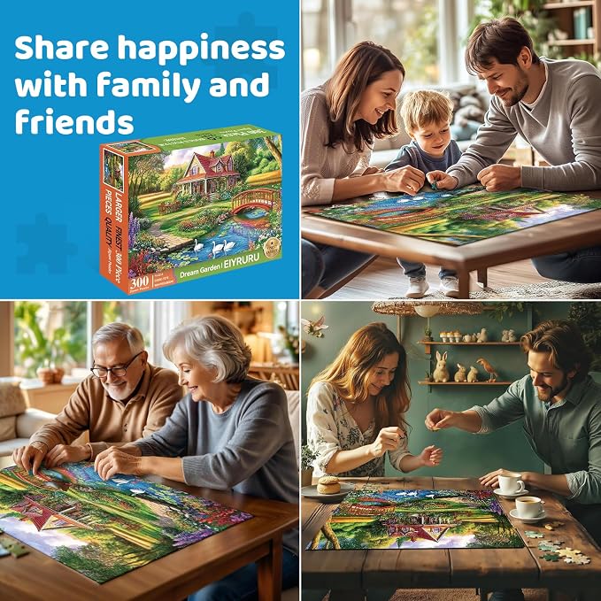 300 Piece Jigsaw Puzzle for Adults, Floral Countryside Jigsaw Puzzle, - Image 5
