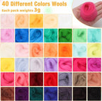 Mayboos Needle Felting Starter Kit, Wool Roving 40 Colors Set | 3g per Color - Image 2