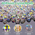 Crystal Glass Beads for Jewelry Making, 10 mm, AB | Iridescent Glass Beads Bulk - Image 2