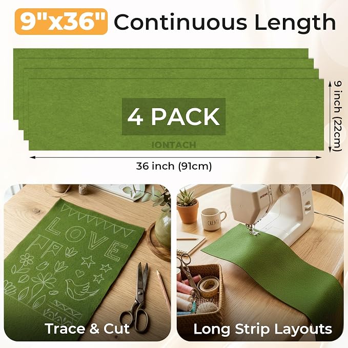 IONTACH 9" X 36" Soft Felt Sheets 1.6mm Thick | Acrylic Felt Fabric - Image 2
