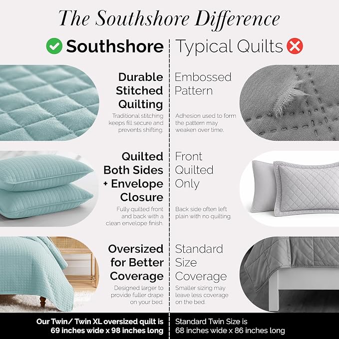 Southshore Fine Living, Inc. Twin Quilt Bedding Set, Soft Microfiber Coverlet - Image 4