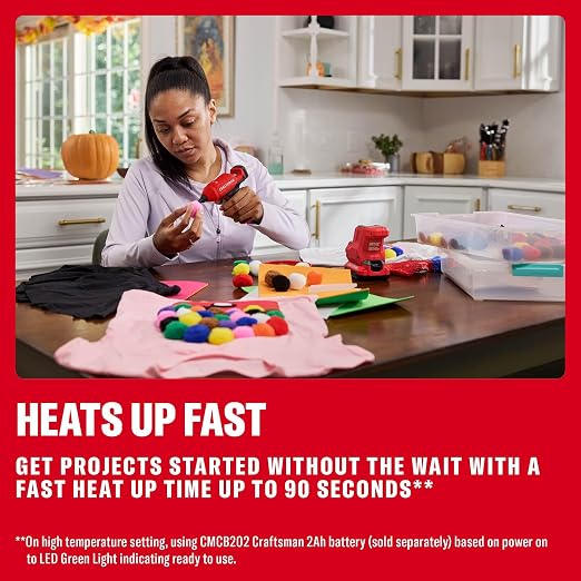 CRAFTSMAN V20 Mini Cordless Hot Glue Gun and Sticks Set - Image 4