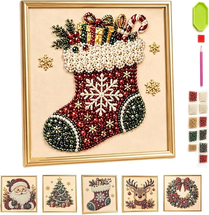 DIY Christmas Pearl Diamond Painting Art Kit by Unknown