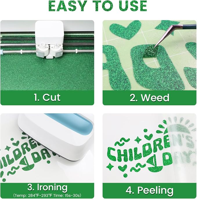 Glitter HTV Heat Transfer Vinyl, Sparkle HTV Compatible - Image 3