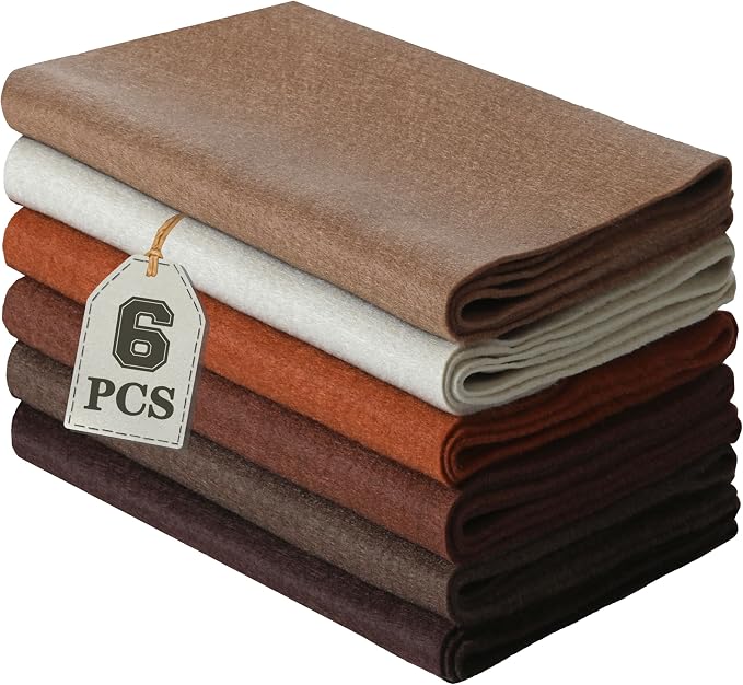 HaoFeiJH 6 Rolls 8"x20" Soft Felt Fabric Sheets, 1.6mm Thick, and Projects by HaoFeiJH