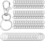 100PCS Swivel Snap Hooks with Key Rings, Lanyard Lobster Claw Clasps by AUGSUN