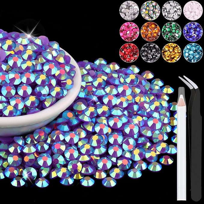 4000PCS 5mm Resin Jelly Rhinestones in Bulk, Bedazzling Flatback Crystals by BELLEBOOST