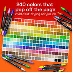 ARTISTRO 240 Precision Dual-Tip Acrylic Paint Markers – Paint Pens Set - Image 3