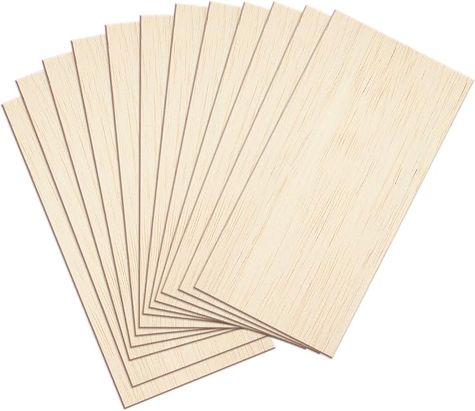 12 Sheets 8x4 Inch Unfinished Balsa Wood Sheets Thick by Craftiff