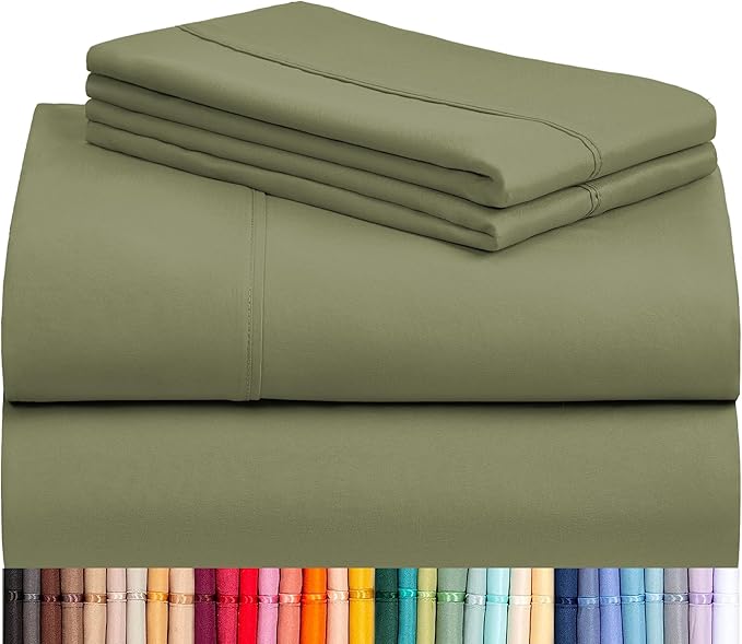 LuxClub 4 PC King Sheet Set, Breathable Luxury Bed Sheets, Deep Pockets 18" by LuxClub