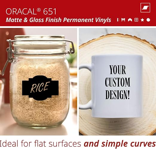 ORACAL 651 Matte Black Vinyl Durable Roll Easy to Weed Permanent Adhesive Craft - Image 2