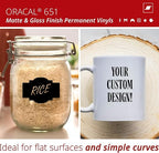 ORACAL 651 Matte Black Vinyl Durable Roll Easy to Weed Permanent Adhesive Craft - Image 2