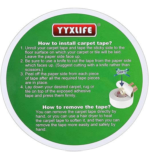 YYXLIFE Rug Tape Double Sided Carpet Tape Heavy Duty, 2 Inch x 30 Yards - Image 6