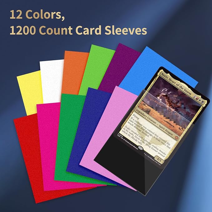 MEQHUO 1200 Count Card Sleeves, 12 Colors 66X91mm Perfect Fit MTG Card Sleeves - Image 3
