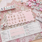 Solo Mahjong Practice Board 12 x 6 Inch Pink Stripe Mahjong Practice Board - Image 4