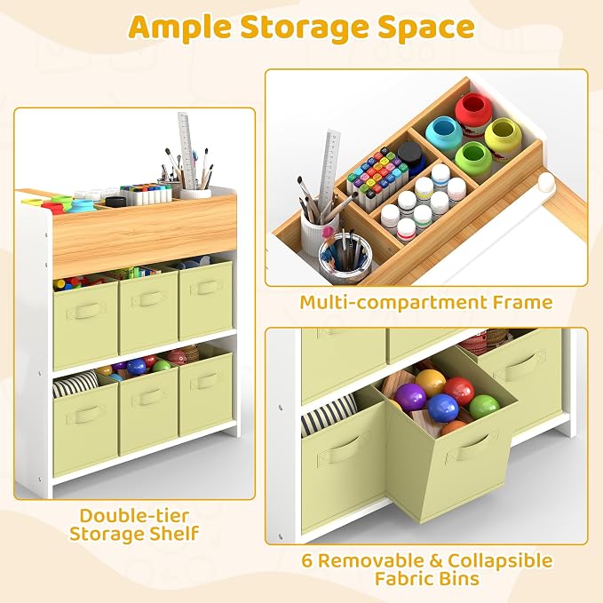 DOREROOM Kids Art Table and Chair Set, Craft and Play Wood Activity Table - Image 4