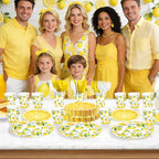 168 Pcs Lemon Party Decorations Yellow Lemons Scalloped Plates Napkins Cups - Image 5