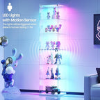 Dystler 6-Tier Glass Display Cabinet, RGB LED Lights & Lock | 66.9" Display Case - Image 5