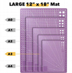 Mandala Crafts Self-Healing Cutting Mat Set – 12" x 18" A3 Purple Pink - Image 3