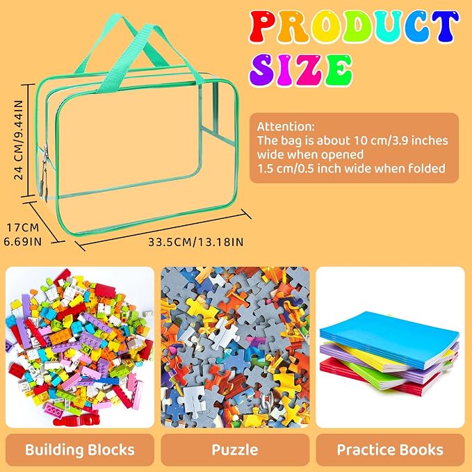 8 Packs XL Toy Storage Bags, Reusable Clear PVC Board Game Storage, Toy Storage - Image 2