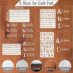 1/3, 2 Inch Letter Stencils for Painting, 28 Pack Reusable Plastic Alphabet and - Image 2