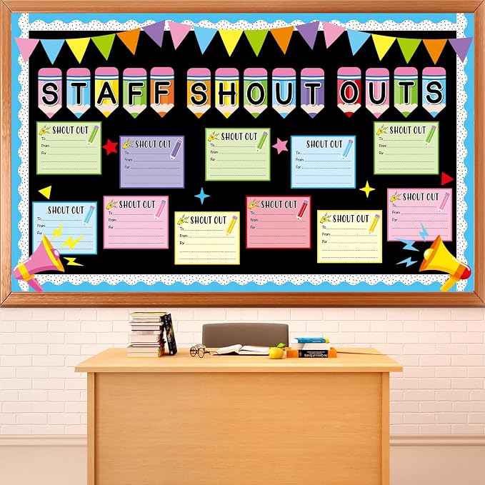Pencil Theme Staff Shout Outs Bulletin Board Decorations Colorful Back to by Naozinebi