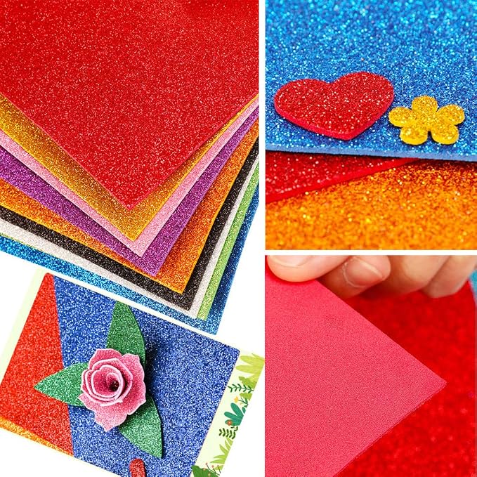 10 Sheets Glitter Paper Sheet for Crafts, A4 Cardstock Self-adhesive Paper for - Image 5