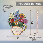 Mom Flower Acrylic Suncatcher Ornament, Wild Flower Remembrance Window Hangings - Image 2