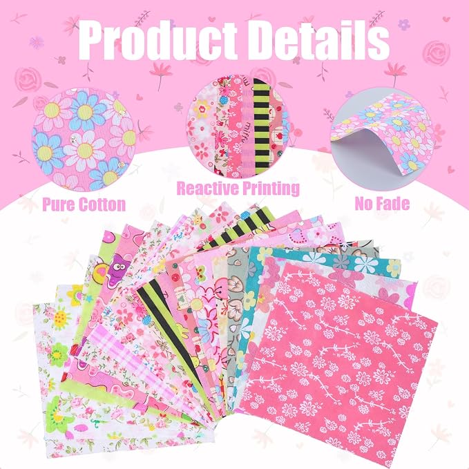 600pcs Cotton Fabric Squares 4" x 4" Fabric Scraps - Image 3