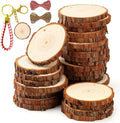 SENMUT Unfinished Wood Slices 30pcs 2.4"-2.85" Wood Circles by SENMUT
