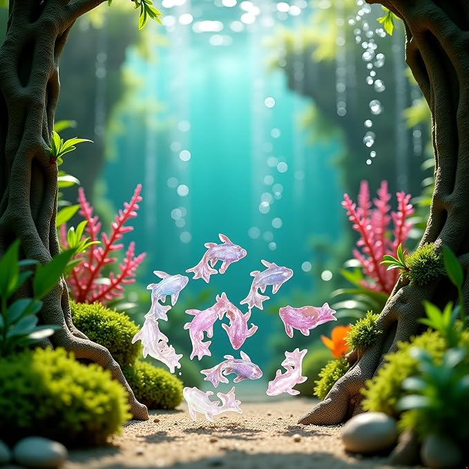 100Pcs Colorful Cute Mini Shiny Miniature Resin Goldfish Figurines, DIY - Image 4