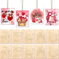 COCHIE 10 Pieces Large Valentines Day Unfinished Wood Crafts to Paint by COCHIE