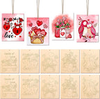 COCHIE 10 Pieces Large Valentines Day Unfinished Wood Crafts to Paint by COCHIE