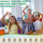 DoubleFill 60 Pcs 4. 33" DIY Wooden Birdhouses Craft - Image 7
