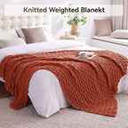 Knitted Weighted Blanket Adults, No Beads Heavy Blanket 36” x 48'' 5lbs - Image 6
