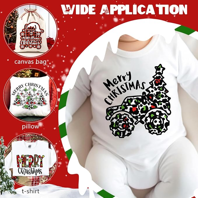 HTVSTD Christmas HTV Heat Transfer Vinyl 18 Sheets 12×10in Iron on Vinyl | - Image 3