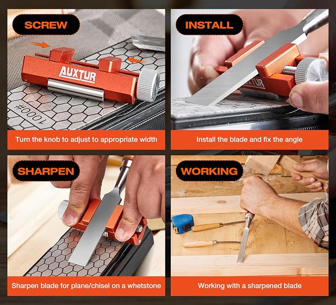 Sharpening Stone with Honing Guide Tool, chisel set - Image 7