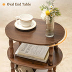 MaxSmeo Small Side Table, 3-Tier Small End Table, Modern Oval Night Stand - Image 5