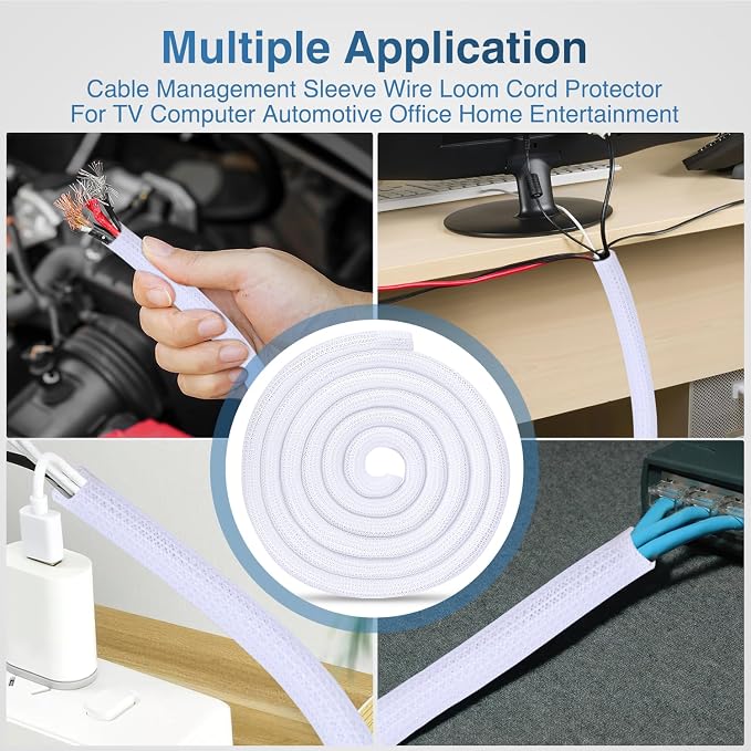 Nilight Cable Sleeve, 25ft-1inch Cord Management Sleeves, Braided Sleeving - Image 6