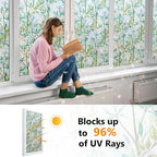 Ranzdn Window Privacy Film, Stained Glass, Static Cling, 35.4" x 157.4" | No - Image 3
