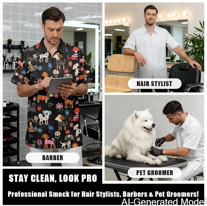 Professional Grooming Smock Unisex, Water Resistant Anti-Static | Hairdresser - Image 4