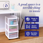 HOMZ 2-Pack Drawer Tower, 3-Tier Clear Plastic Storage Organizer Cart, and - Image 6