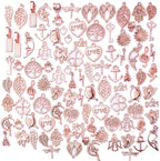 100pcs Rose Gold Mixed Charms Pendants Tibetan Alloy Vintage Charms Wholesale by Unknown