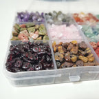 1500Pcs Natural Chip Stone Beads 5-8mm Crystal Bracelet Jewelry Making Kit | - Image 3