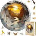 3D Vision Inside Mountain Range Sunrise Sunset Winding River Valley Puzzles 200 by Jollitot